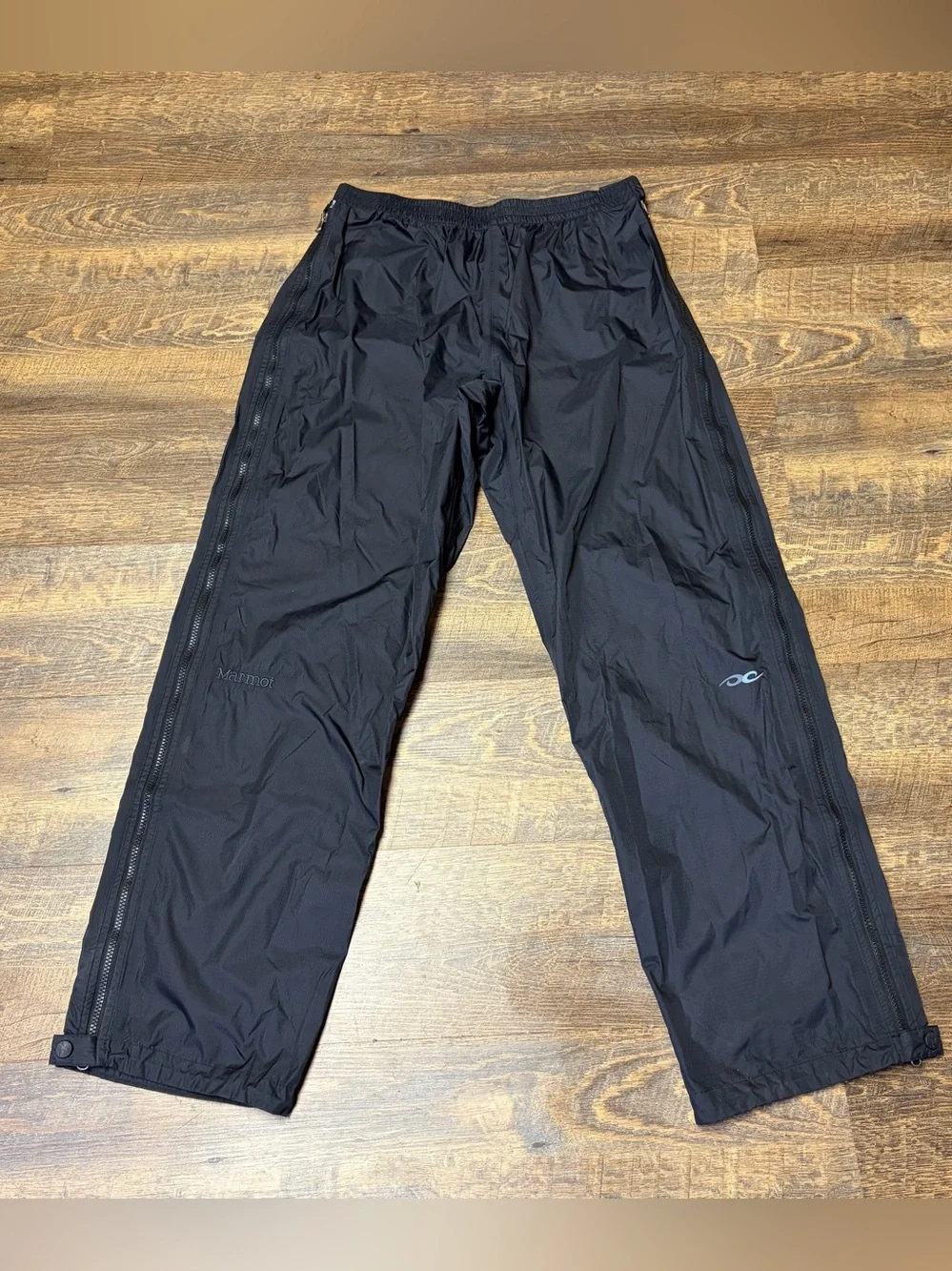 Marmot Precip Nylon Rain Pants Men's Large Black Full Side Zip Hiking